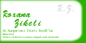 roxana zikeli business card